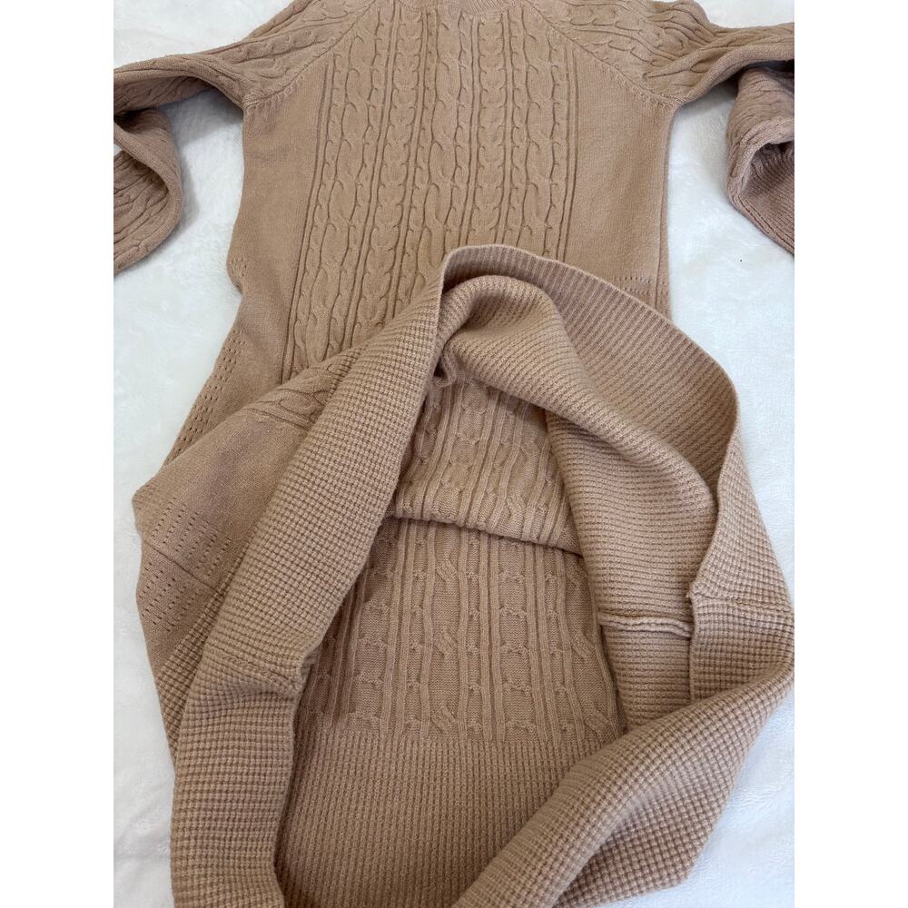 Cable Knit Sweater Dress Women Blush Pink Size S Cottagecore Cozy Chic Soft Girl - Picture 7 of 10